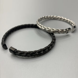 Silver Braided Metal Cuff Bracelet