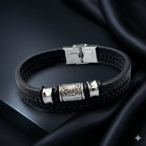 Viking Beads Double Layer Cord Leather Bracelet